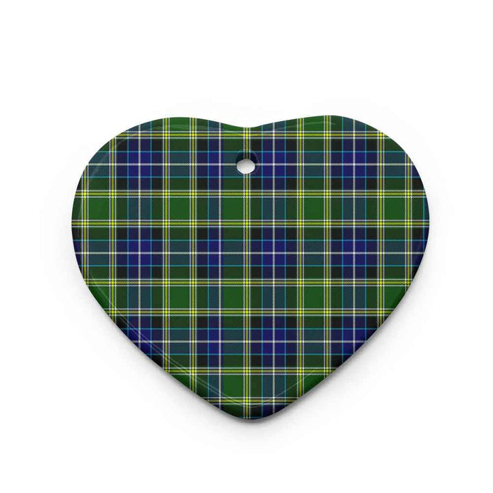 Scottish MacKellar Clan Tartan Ceramic Ornament Heart Shape Tartan Plaid