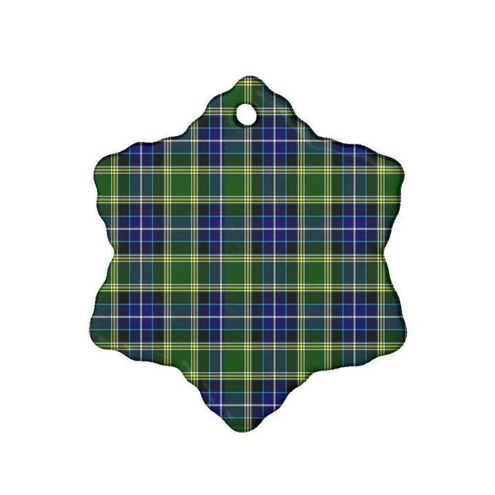 Scottish MacKellar Clan Tartan Ceramic Ornament Snow Flake Shape Tartan Plaid