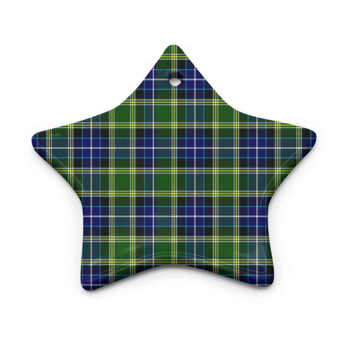 Scottish MacKellar Clan Tartan Ceramic Ornament Star Shape Tartan Plaid