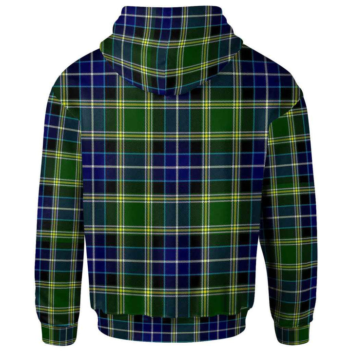 Scottish MacKellar Clan Tartan Hoodie Back Side Tartan Plaid