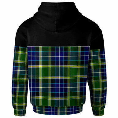 Scottish MacKellar Clan Tartan Hoodie - Horizontal Style Back Side Tartan Plaid
