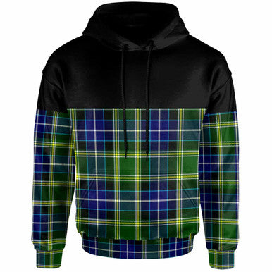 Scottish MacKellar Clan Tartan Hoodie - Horizontal Style Front Side Tartan Plaid