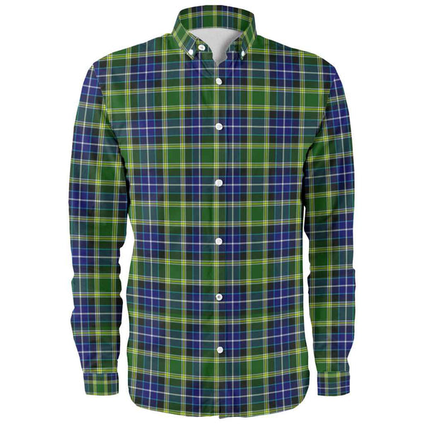 Scottish MacKellar Clan Tartan Long Sleeve Shirt Front Side Tartan Plaid