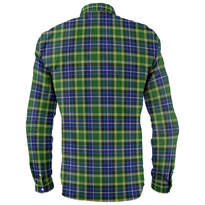 Scottish MacKellar Clan Tartan Long Sleeve Shirt Back Side Tartan Plaid