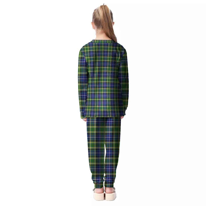 Scottish MacKellar Clan Tartan Pajama Set Kid Back Side Tartan Plaid