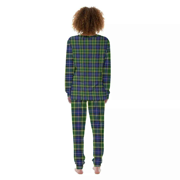 Scottish MacKellar Clan Tartan Pajama Set Women Back Side Tartan Plaid