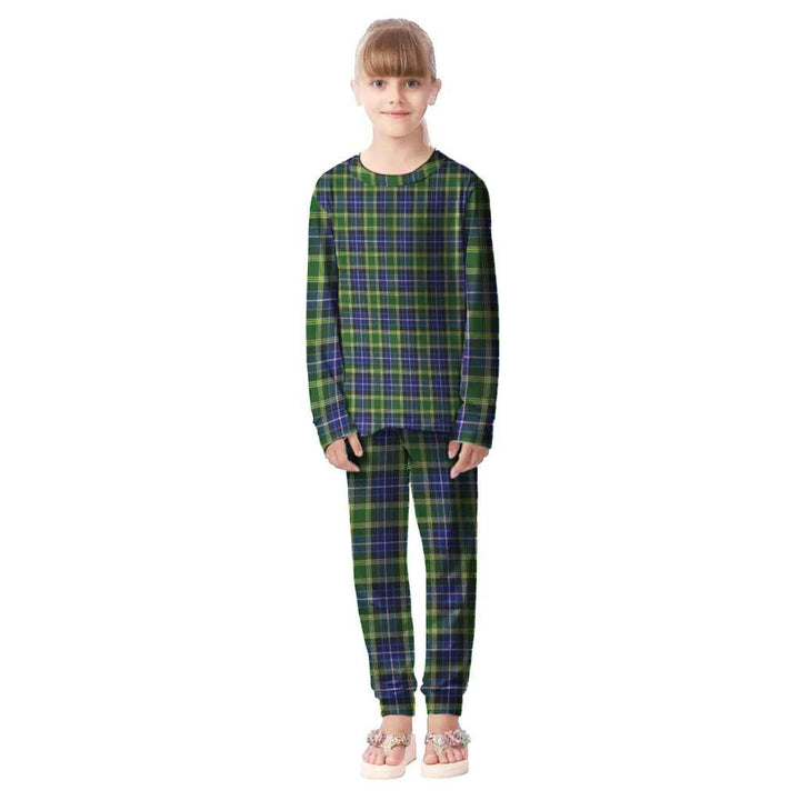 Scottish MacKellar Clan Tartan Pajama Set Kid Front Side Tartan Plaid