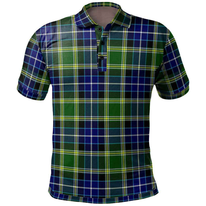 Scottish MacKellar Clan Tartan Polo Shirt Front Side Tartan Plaid