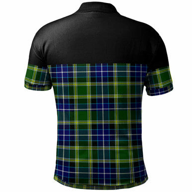 Scottish MacKellar Clan Tartan Polo Shirt - Horizontal Style Back Side Tartan Plaid
