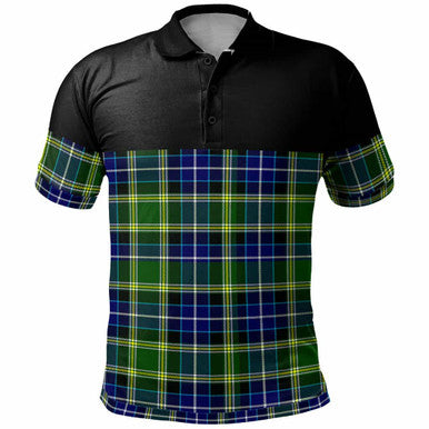 Scottish MacKellar Clan Tartan Polo Shirt - Horizontal Style Front Side Tartan Plaid