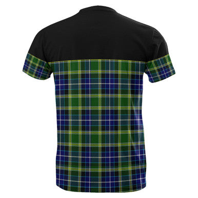 Scottish MacKellar Clan Tartan T-Shirt Horizontal Style Back Side Tartan Plaid
