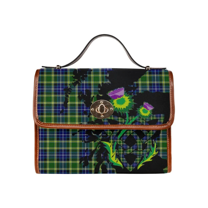 Scottish MacKellar Clan Tartan Waterproof Canvas Bag With Thistle Tartan Plaid 2