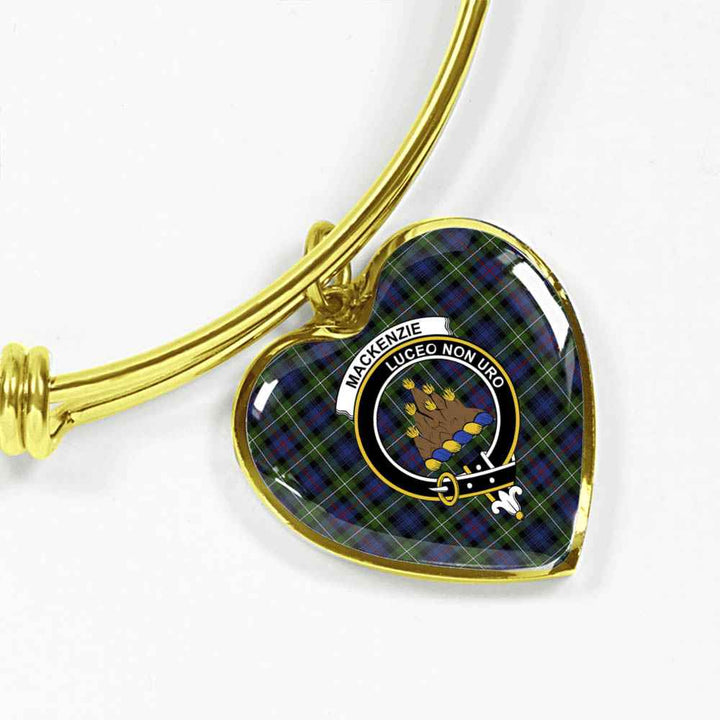 Scottish MacKenzie Clan Crest Tartan Bangle Heart Tartan Plaid 2
