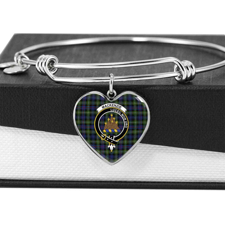 Scottish MacKenzie Clan Crest Tartan Bangle Heart Tartan Plaid 5