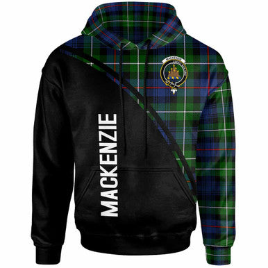 Scottish MacKenzie Clan Crest Tartan Curve Hoodie Front Side Tartan Plaid
