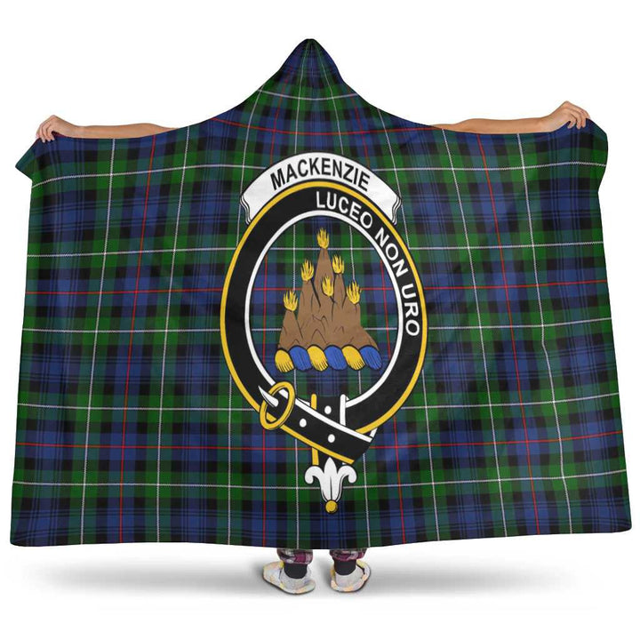 Scottish MacKenzie Clan Crest Tartan Hooded Blanket Tartan Plaid 1
