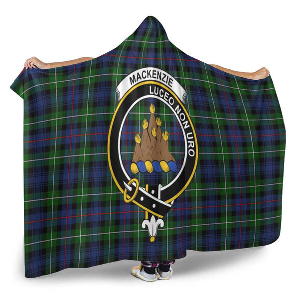 Scottish MacKenzie Clan Crest Tartan Hooded Blanket Tartan Plaid 2