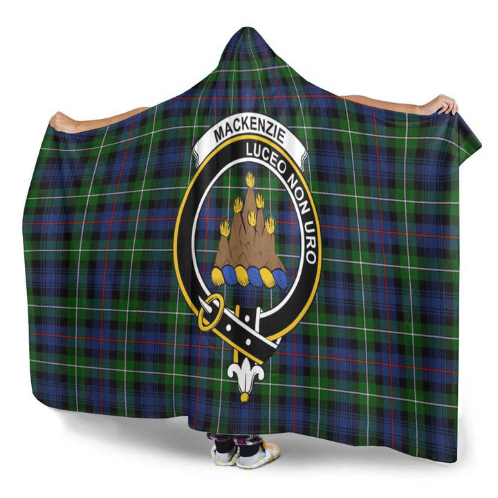 Scottish MacKenzie Clan Crest Tartan Hooded Blanket Tartan Plaid 3