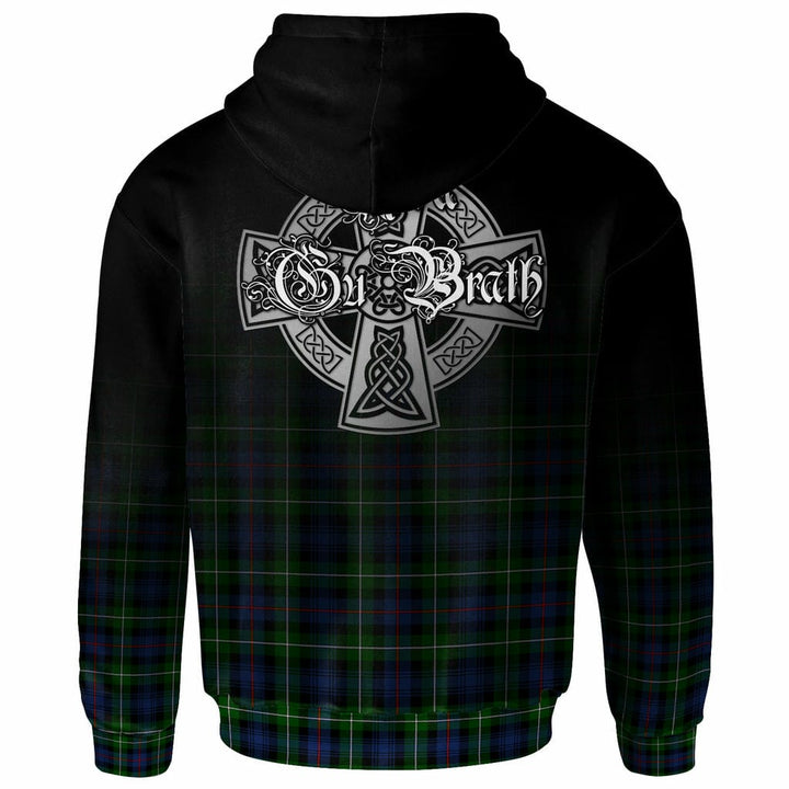 Scottish MacKenzie Clan Crest Tartan Hoodie - Alba Gu Brath Family Crest Celtic Inspired Back Side Tartan Plaid