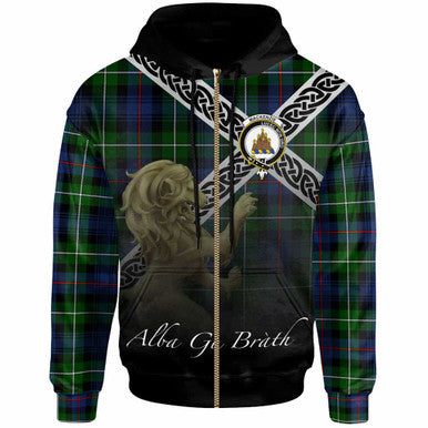 Scottish MacKenzie Clan Crest Tartan Hoodie - Scotland Lion Zip-up Tartan Plaid