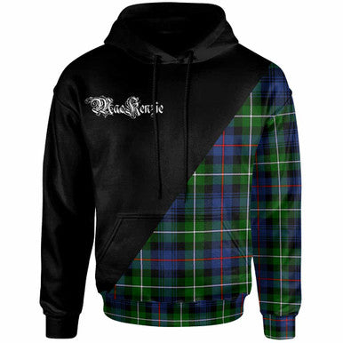 Scottish MacKenzie Clan Crest Tartan Hoodie - Military Logo Front Side Tartan Plaid