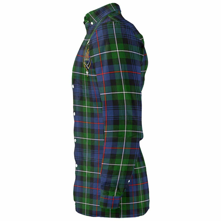 Scottish MacKenzie Clan Crest Tartan Long Sleeve Shirt Tartan Plaid