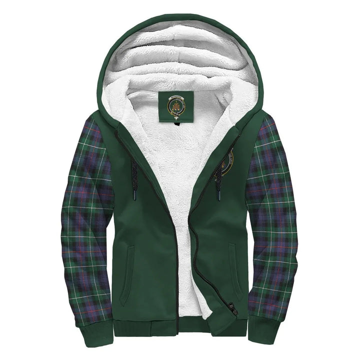 Scottish MacKenzie Clan Crest Tartan Plaid Sleeve Sherpa Hoodie