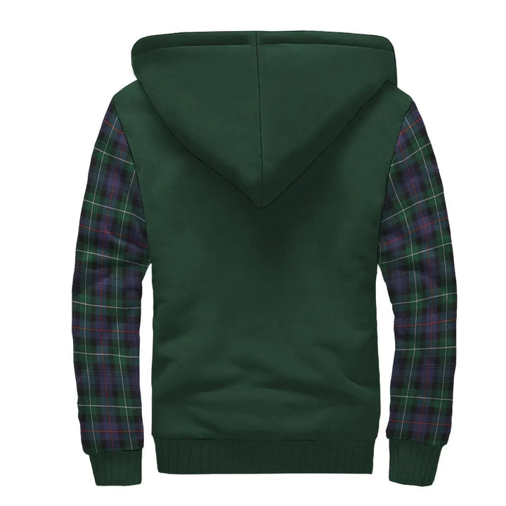 Scottish MacKenzie Clan Crest Tartan Plaid Sleeve Sherpa Hoodie