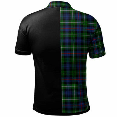 Scottish MacKenzie Clan Crest Tartan Polo Shirt - Half in Me Back Side Tartan Plaid