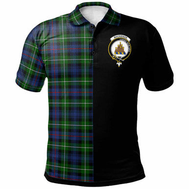 Scottish MacKenzie Clan Crest Tartan Polo Shirt - Half in Me Front Side Tartan Plaid