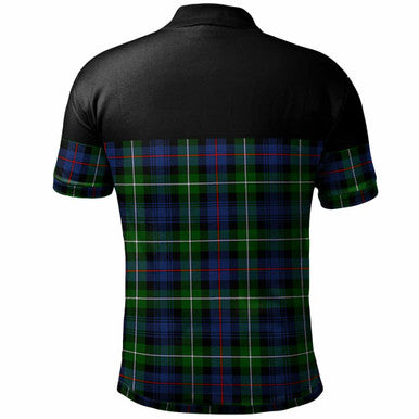 Scottish MacKenzie Clan Crest Tartan Polo Shirt - Horizontal Style Back Side Tartan Plaid