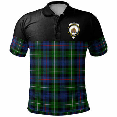 Scottish MacKenzie Clan Crest Tartan Polo Shirt - Horizontal Style Front Side Tartan Plaid