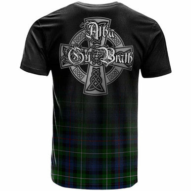 Scottish MacKenzie Clan Crest Tartan T-Shirt - Alba Gu Brath Family Crest Celtic Inspired Back Side Tartan Plaid