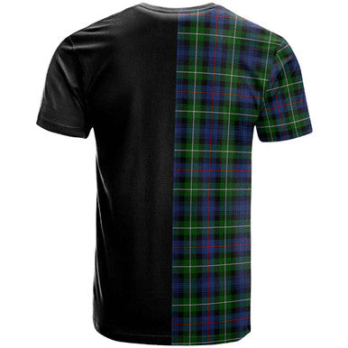 Scottish MacKenzie Clan Crest Tartan T-Shirt Half in Me Back Side Tartan Plaid