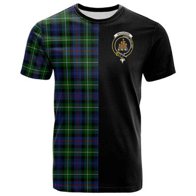 Scottish MacKenzie Clan Crest Tartan T-Shirt Half in Me Front Side Tartan Plaid