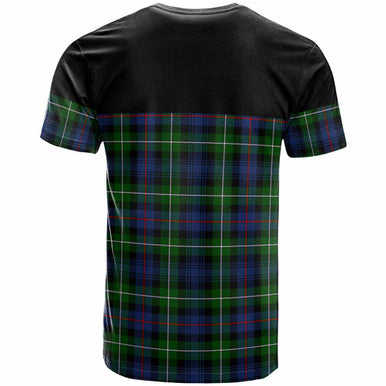 Scottish MacKenzie Clan Crest Tartan T-Shirt - Horizontal Style Back Side Tartan Plaid