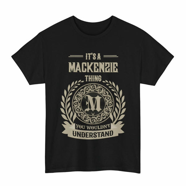 Scottish MacKenzie Clan Tartan T-Shirt - Vintage Family Name Tartan Plaid Black Color