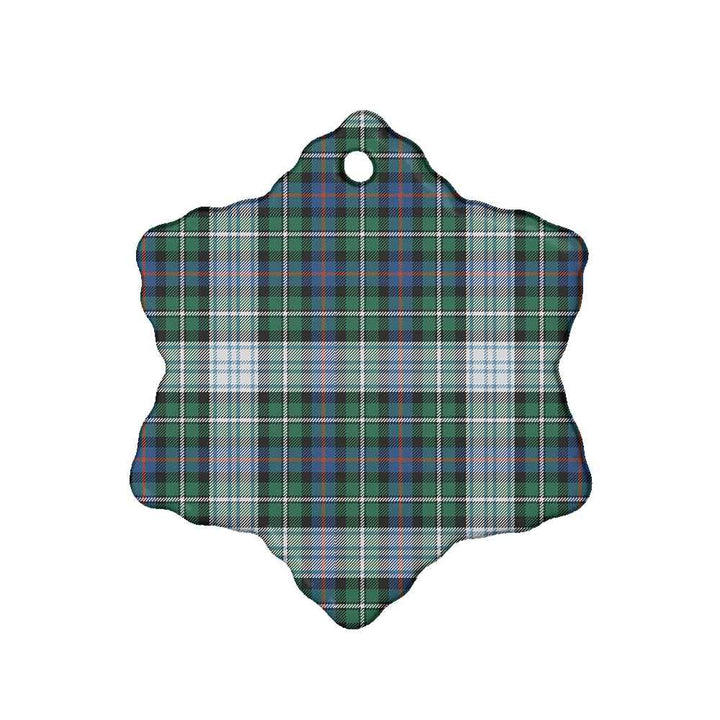 Scottish MacKenzie Dress Ancient Clan Tartan Ceramic Ornament Snow Flake Shape Tartan Plaid