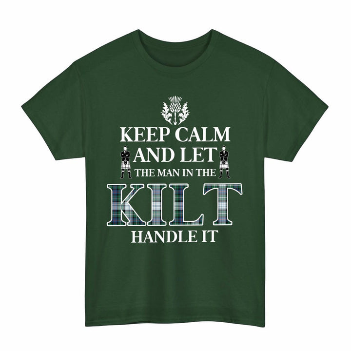Scottish MacKenzie Dress Ancient Clan Tartan T-Shirt - Keep Calm Tartan Plaid Forest Green Color