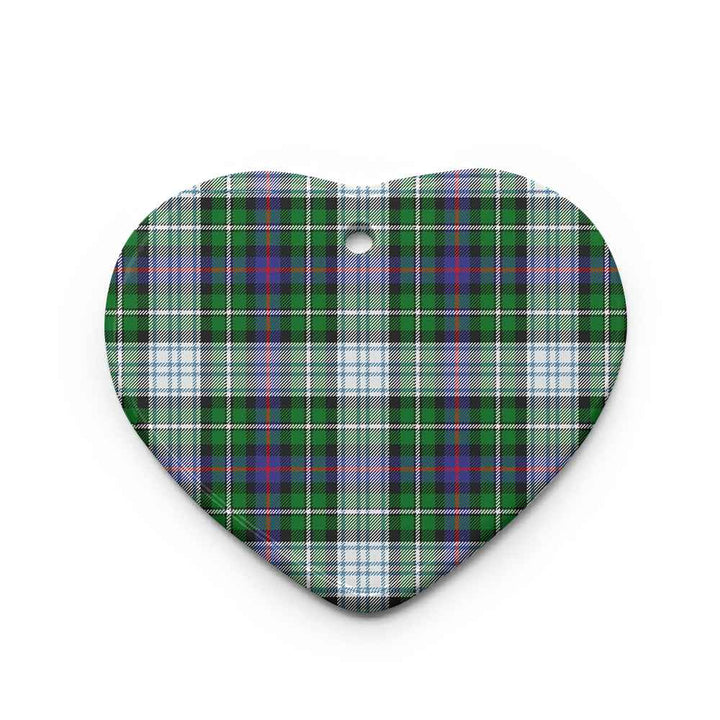 Scottish MacKenzie Dress Modern Clan Tartan Ceramic Ornament Heart Shape Tartan Plaid