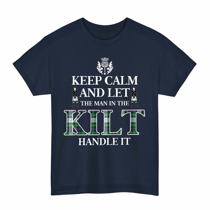 Scottish MacKenzie Dress Modern Clan Tartan T-Shirt - Keep Calm Tartan Plaid Navy Color