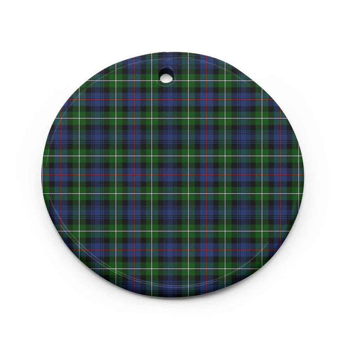 Scottish MacKenzie Modern Clan Tartan Ceramic Ornament Circle Shape Tartan Plaid