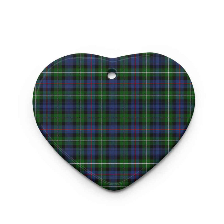 Scottish MacKenzie Modern Clan Tartan Ceramic Ornament Heart Shape Tartan Plaid