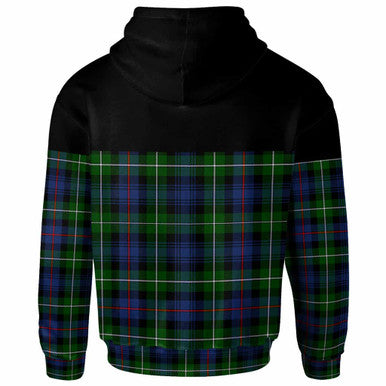 Scottish MacKenzie Modern Clan Tartan Hoodie - Horizontal Style Back Side Tartan Plaid