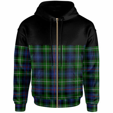 Scottish MacKenzie Modern Clan Tartan Hoodie - Horizontal Style Zip Tartan Plaid