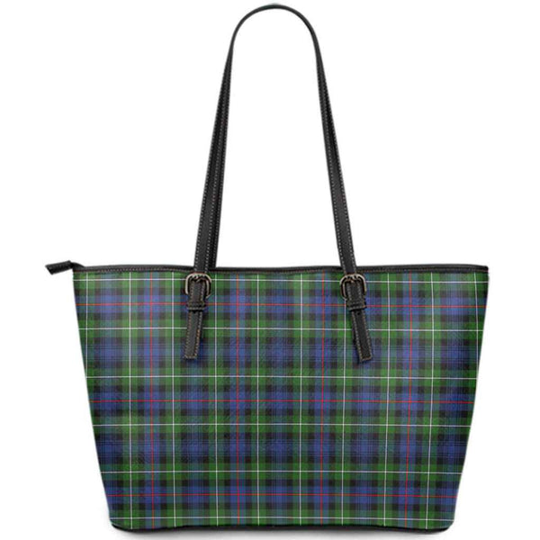 Scottish MacKenzie Modern Clan Tartan Leather Tote Tartan Plaid