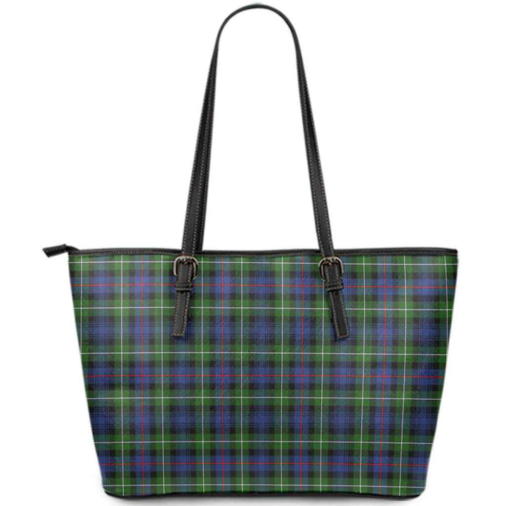 Scottish MacKenzie Modern Clan Tartan Leather Tote Tartan Plaid