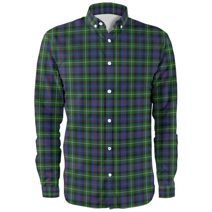 Scottish MacKenzie Modern Clan Tartan Long Sleeve Shirt Front Side Tartan Plaid