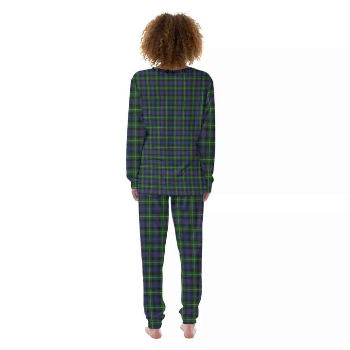 Scottish MacKenzie Modern Clan Tartan Pajama Set Women Back Side Tartan Plaid