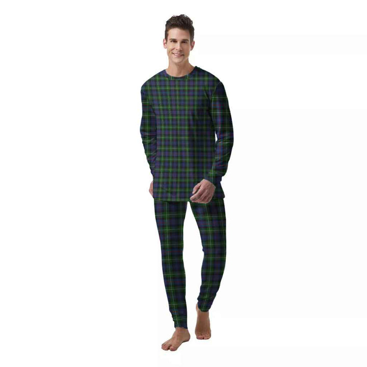 Scottish MacKenzie Modern Clan Tartan Pajama Set  Men Front Side Tartan Plaid